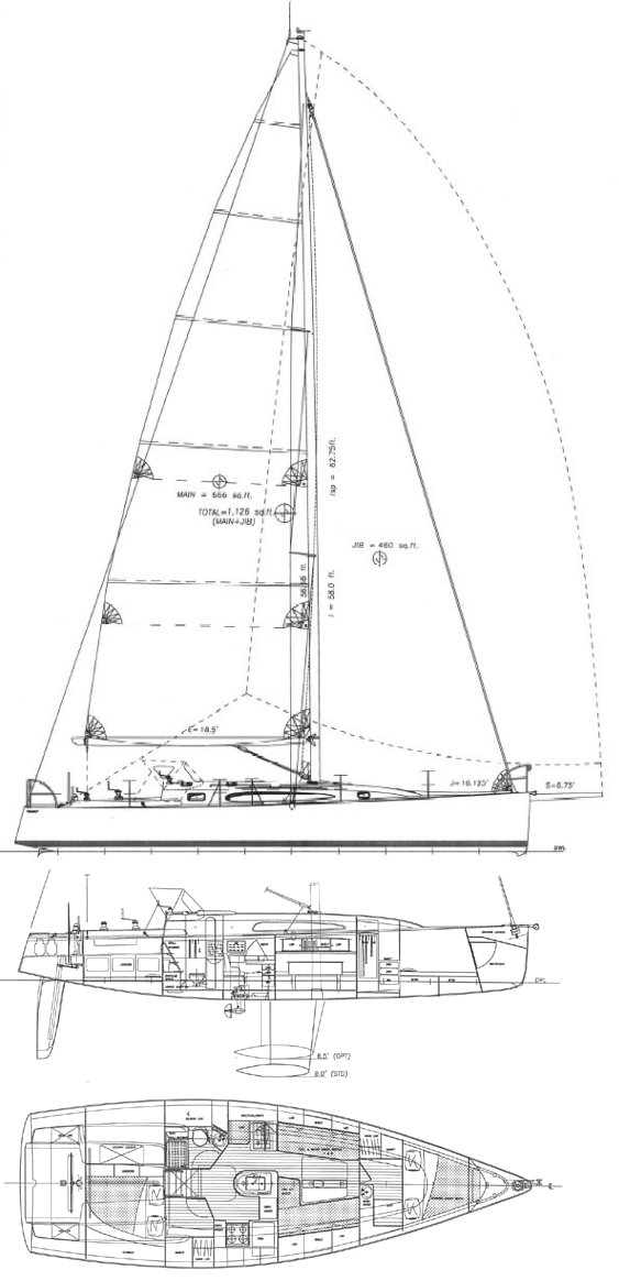 AERODYNE 43 sailboat - replacement sails available