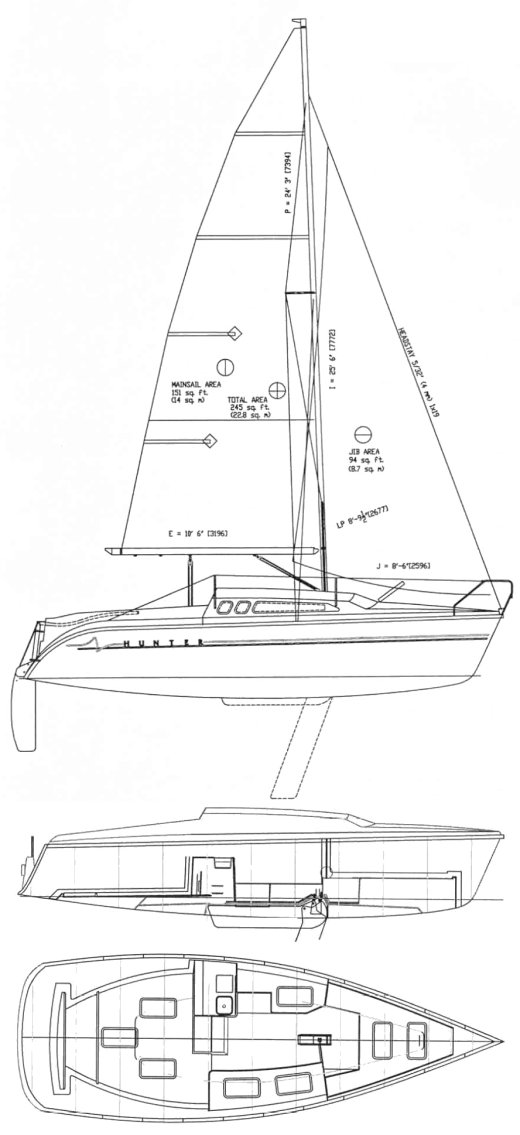 HUNTER 240 sailboat - replacement sails available