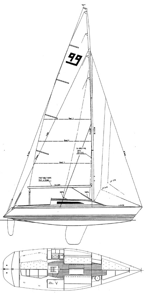 X-99 sailboat - replacement sails available